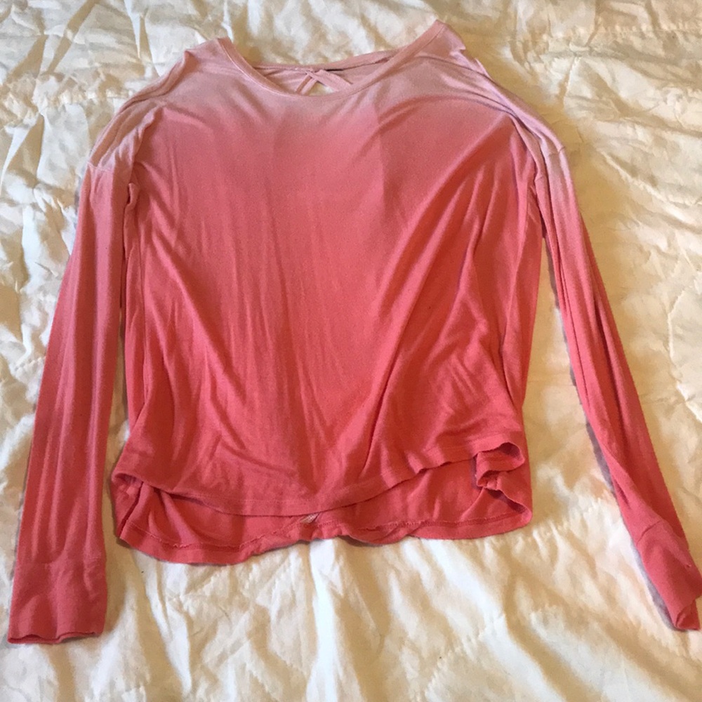 Open back Aeropostale pink ombre long sleeve shirt